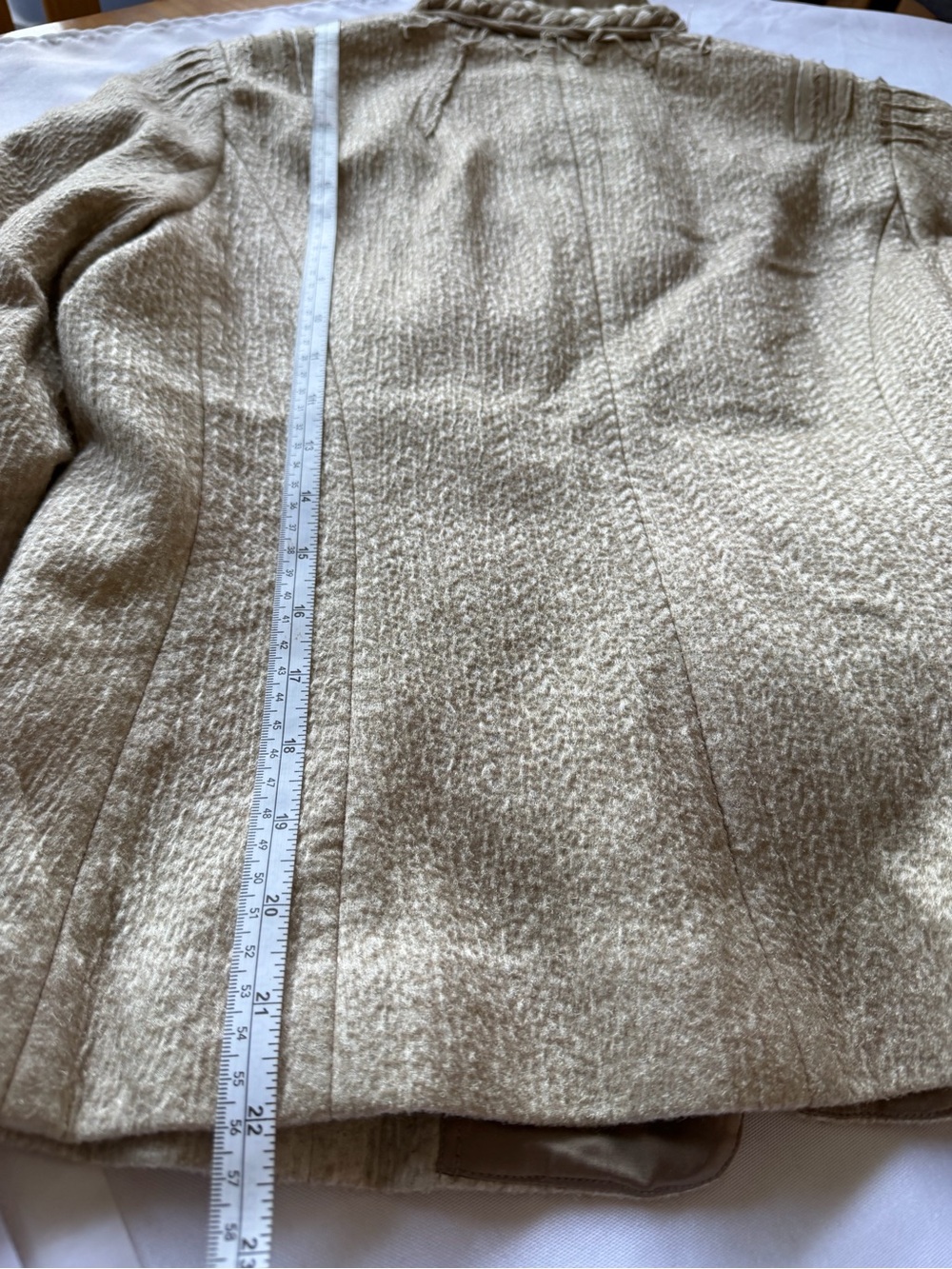 Elie Tahari Vintage BeigeTextured Intricately Braided Front Blazer. Size M - Picture 11 of 11